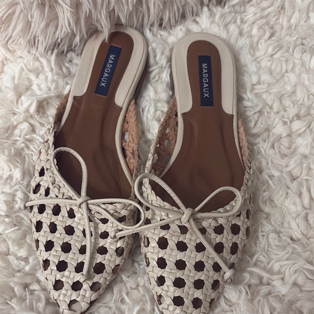 Margaux Women's Cream Woven Mules